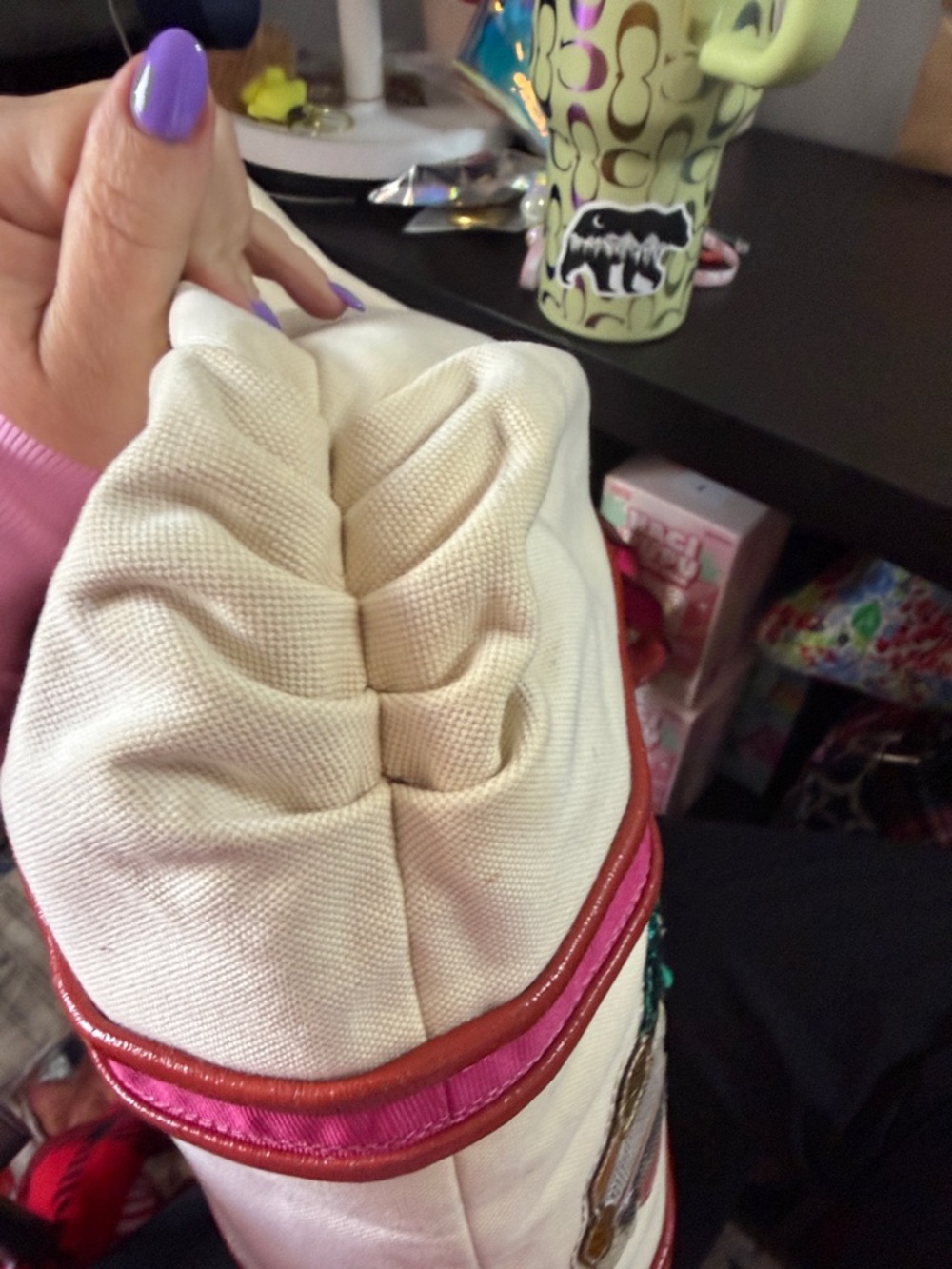 Coach Poppy Glam Sequin Patchwork Butterfly Tote - Picture 13 of 17